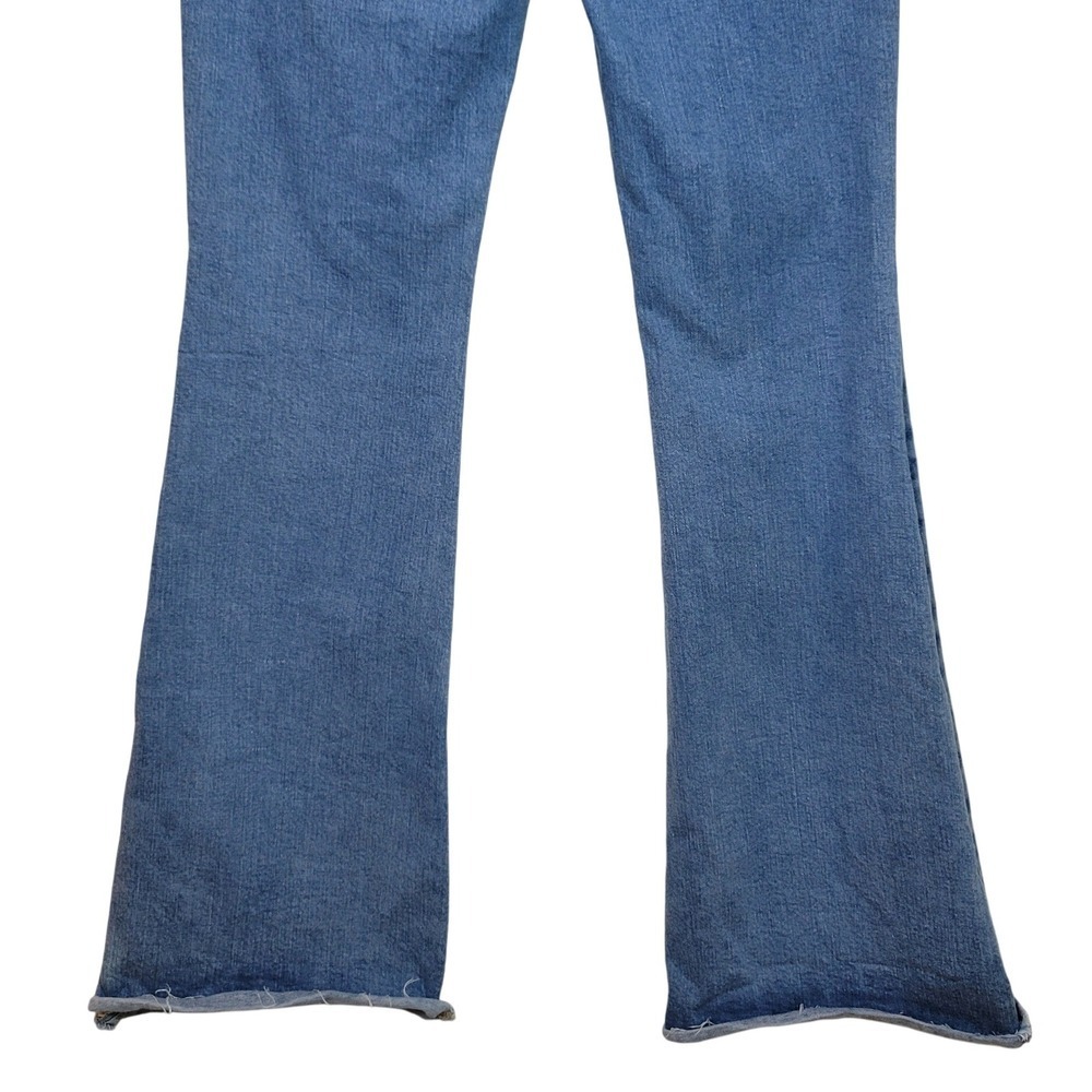 Good American Button Fly Raw Hem Wide-Leg Jeans Size 28 Boho Western Festival - Picture 8 of 9